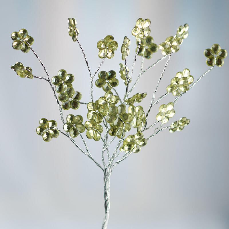 Package of 4 Mint Green Artificial Crystal Rhinestone Flower 6-3/4″ Sprays
