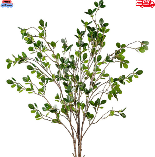 43 Artificial Ficus Branches 3 Piece Faux Greenery Stems for Home Decor