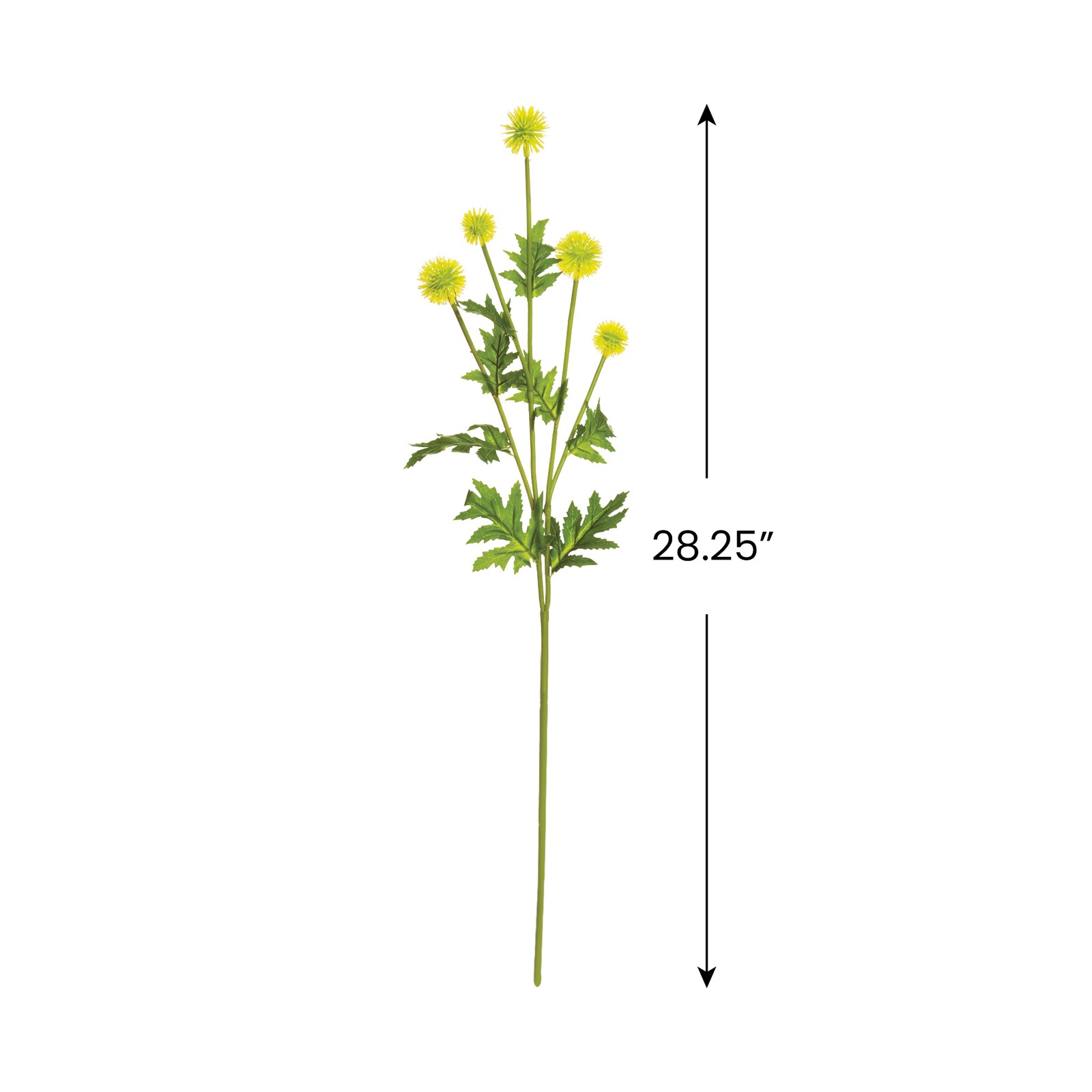 Globe Thistle Artificial Floral Spray – 28.25″ – Yellow