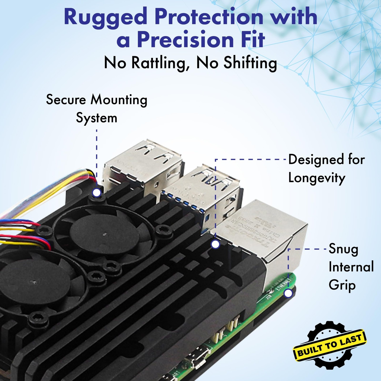 Dual Fan and Heatsink Aluminum Cooling Case for Raspberry Pi 5, Metal…
