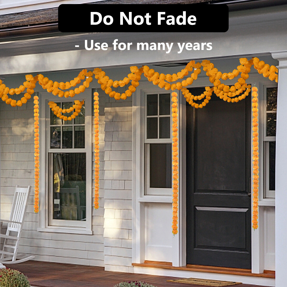 Artificial Marigold Garland with Bells Multi Pack for Pooja Temple Wedding Decor