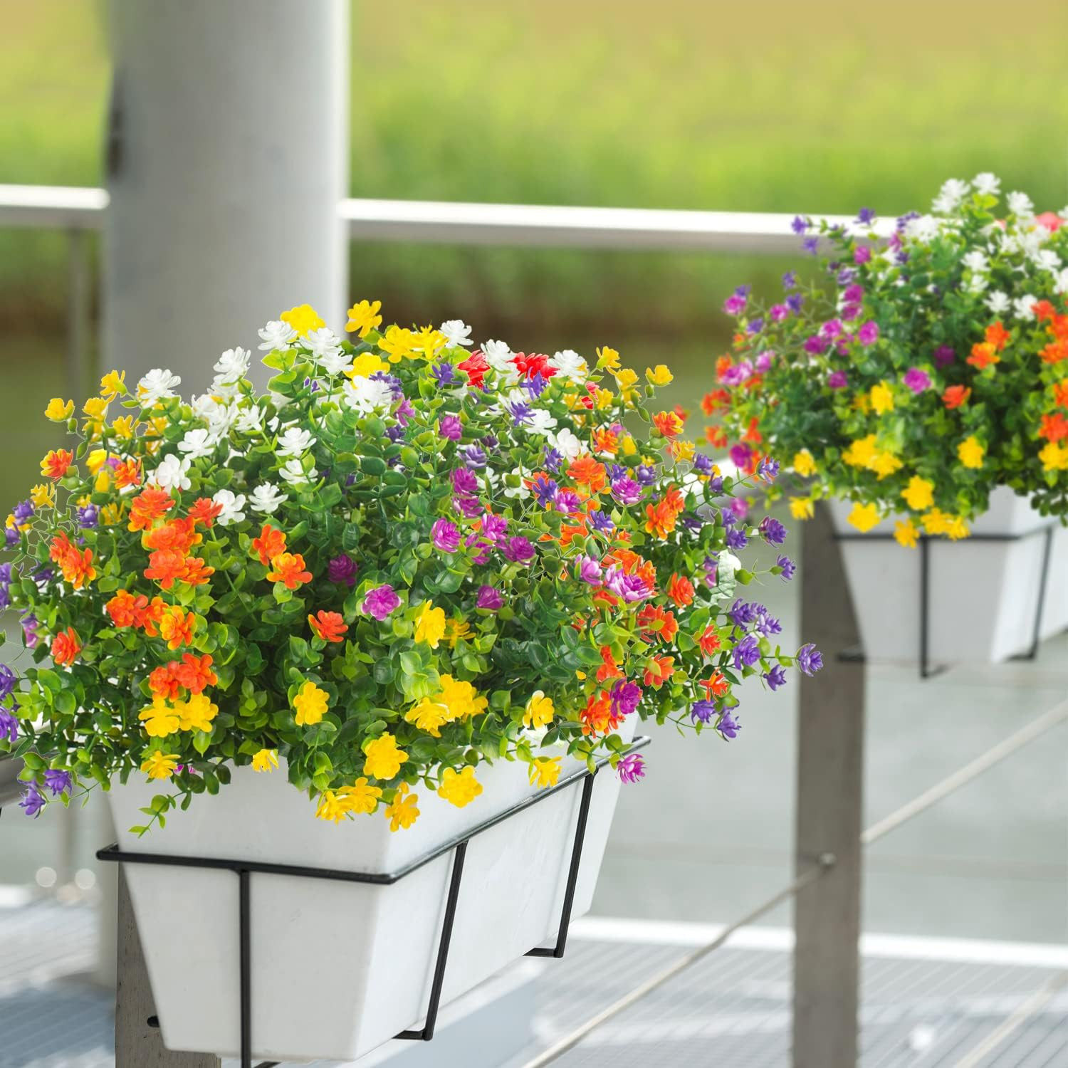 20ramos flores artificiales exterior resistentes uv plantas plasticas decoracion