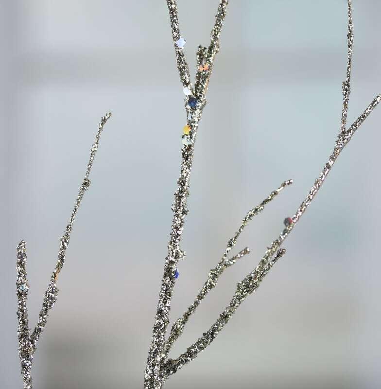 Package of 12 Platinum Glittered Artificial 23″ Twig Sprays