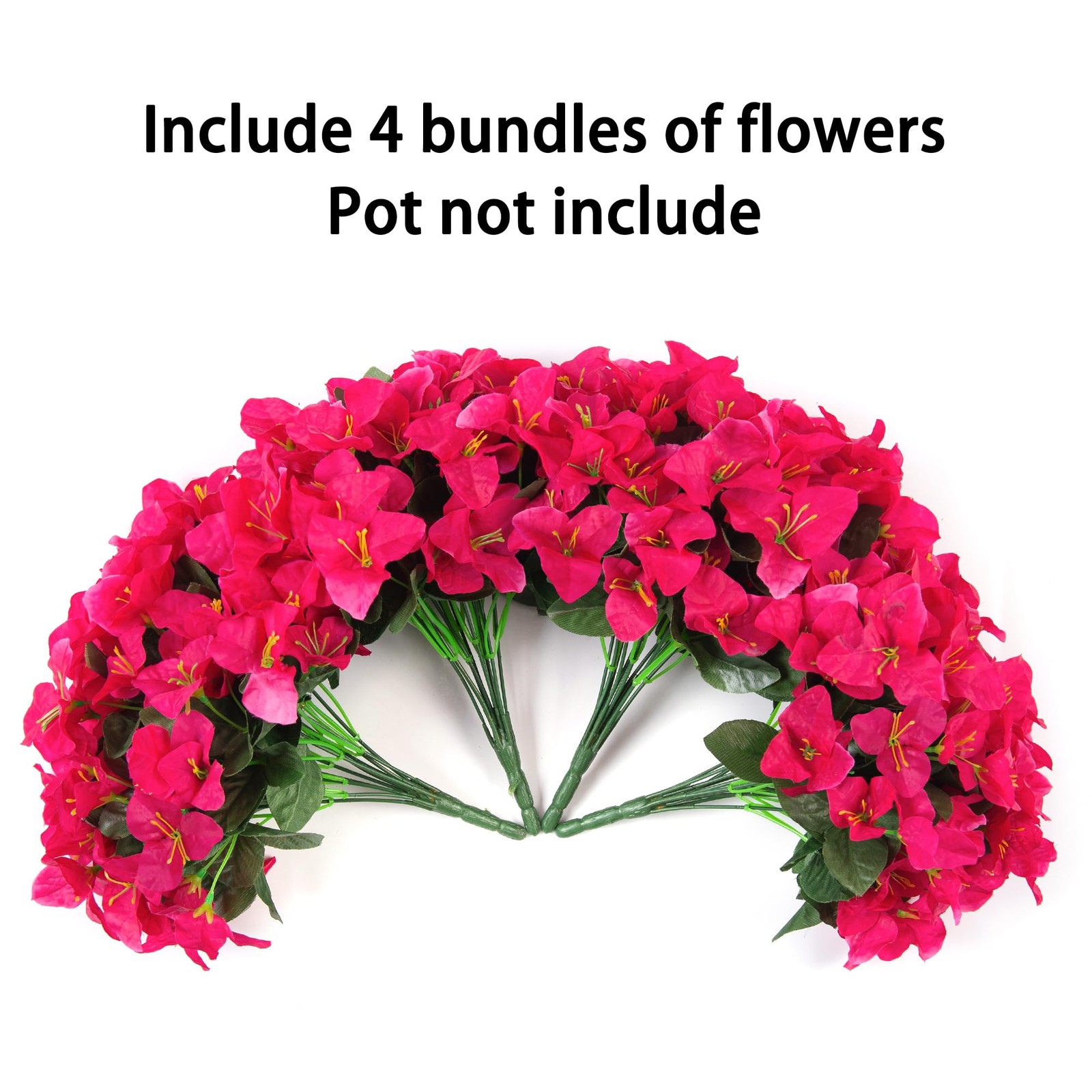 Fake Bougainvillea Artificial Flowers for Outdoors Spring Decor, 4 Bundles Ou…