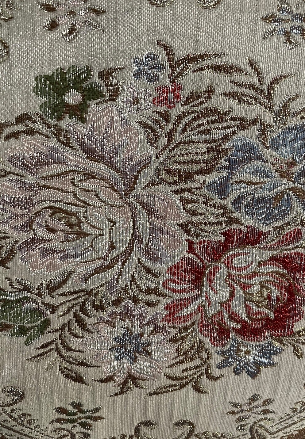 Vintage Victorian Inspired Floral w/Gold Glitter Accent Trim Decorative Square
