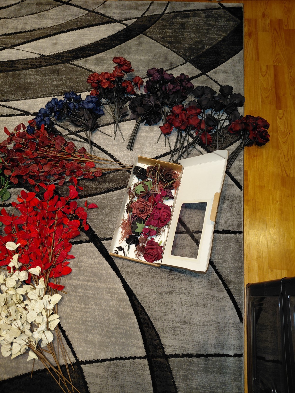 Huge Bundle Of Brand New Beautiful Mixed Faux Roses, Eucalyptus Etc Over 50 Pcs!