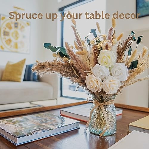 100pcs Artificial Flowers Arrangement With Vase pampas bouquet in vase