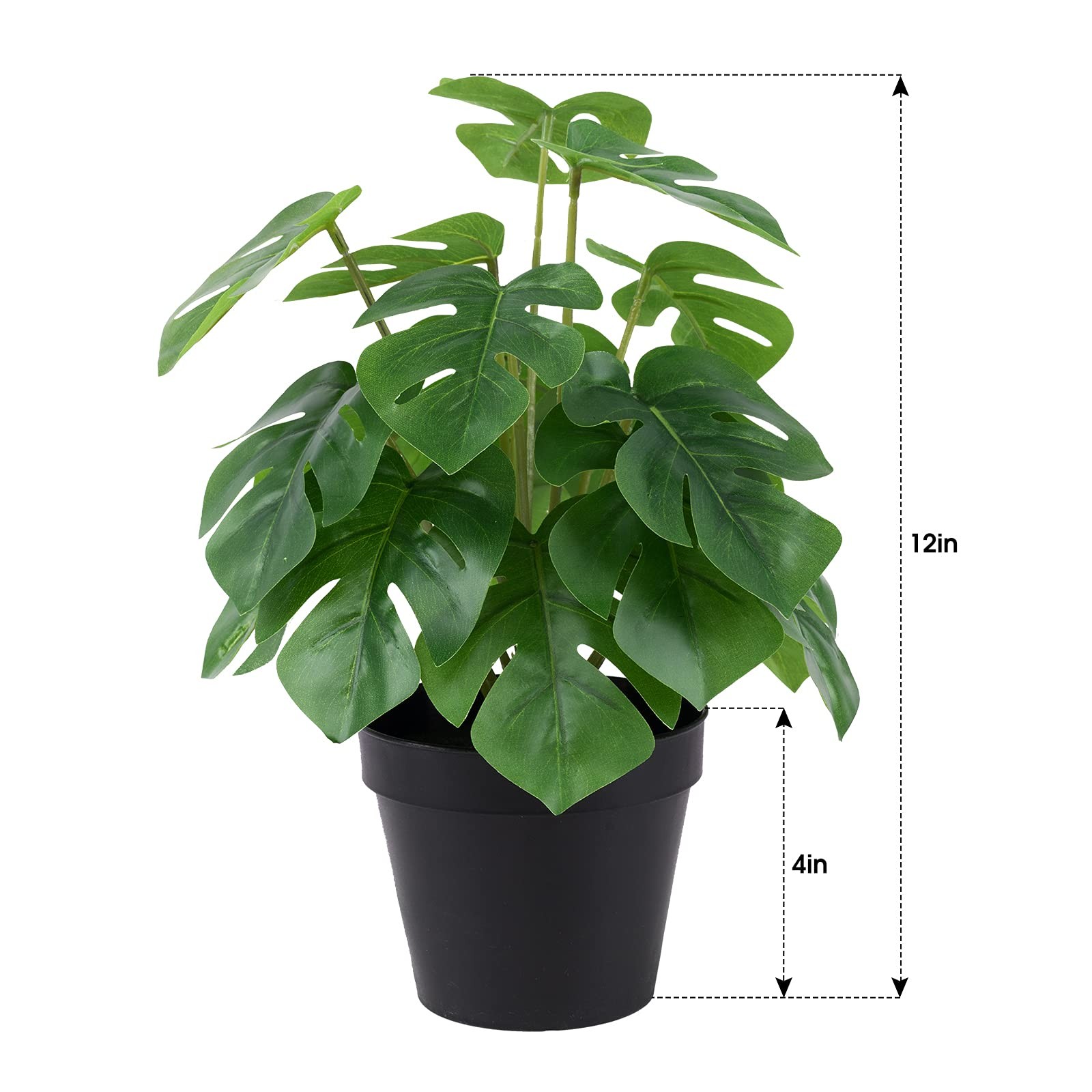 Artificial Monstera Realistic Fake Plants With Pots For Home And Office Decorati
