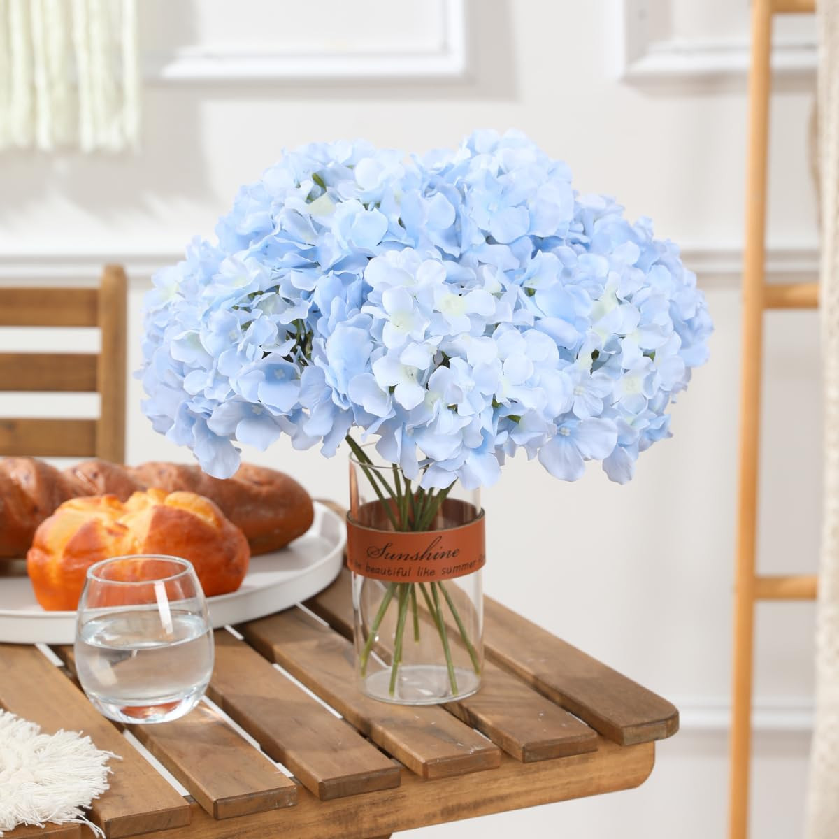 Hydrangea Artificial Flowers -12 pcs Realistic Fake Hydrangea Silk Flowers with