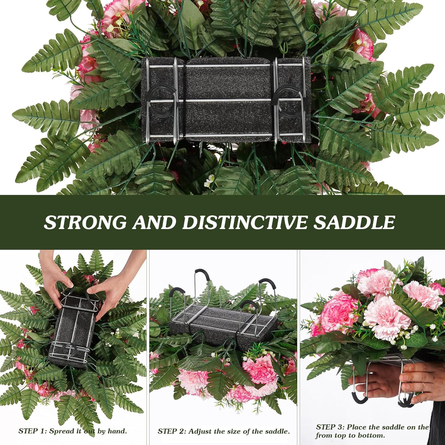 Pink Artificial Sympathy Flowers for Graves – Memorial Decorations Set
