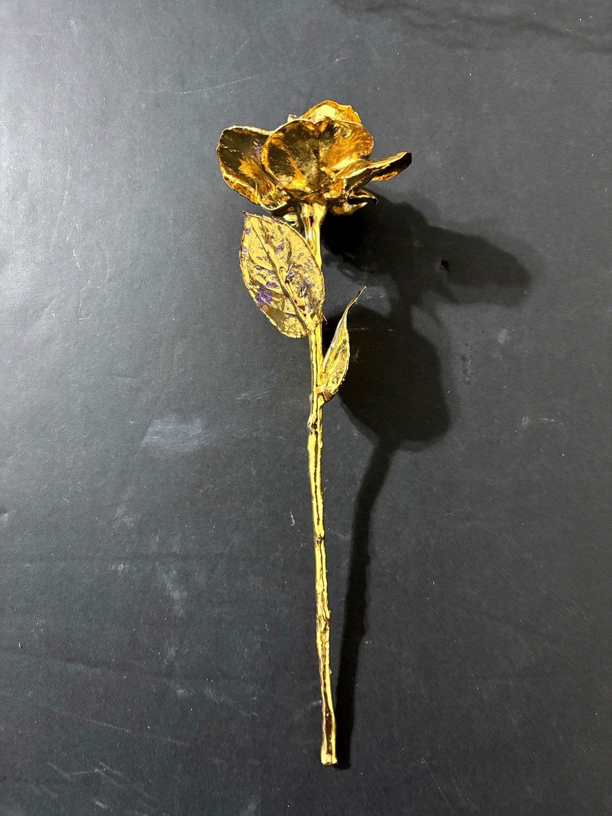 Real Rose Preserved and Dipped in 24K Gold – with Box