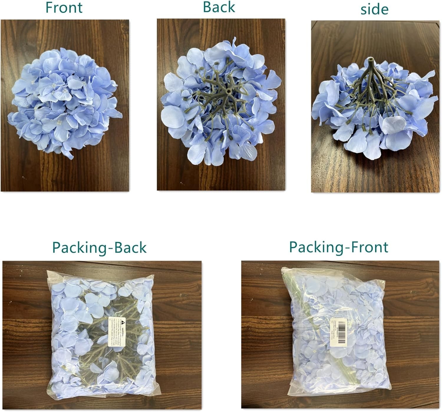 Blue Hydrangea Heads Artificial Flowers x10