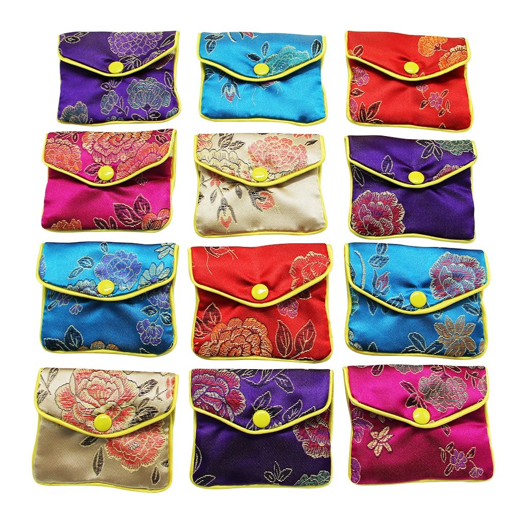 MorTime Jewellery Jewelry Silk Purse Pouch Gift Small, [Multiple Colors]
