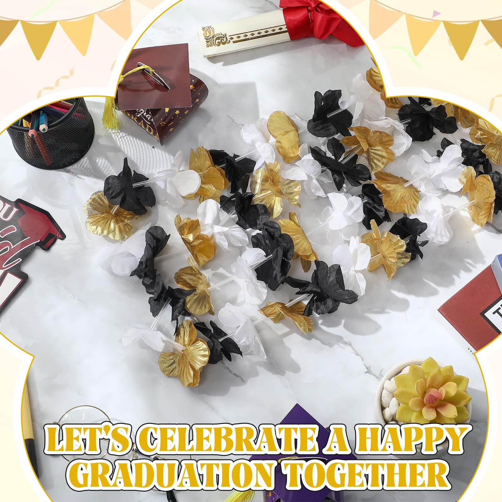 20 Pcs Bulk Graduation Leis Class of 2026 Hawaiian Leis Flower Necklaces 39.4…