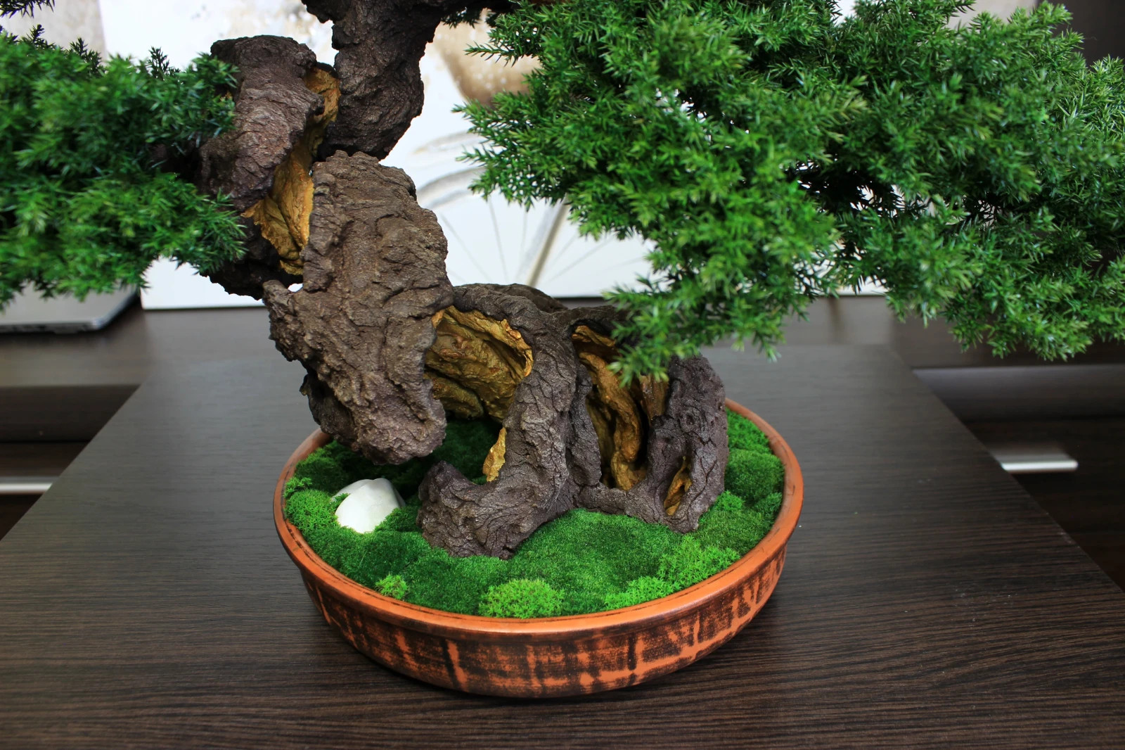 Artistic Preserved Bonsai Tree – Handmade Juniper Decor Sculpture. 49 cm / 19.3″