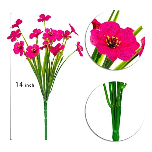 21 Bundles Artificial Flowers Outdoor UV Resistant Silk Flowers No Fade Fuchsia