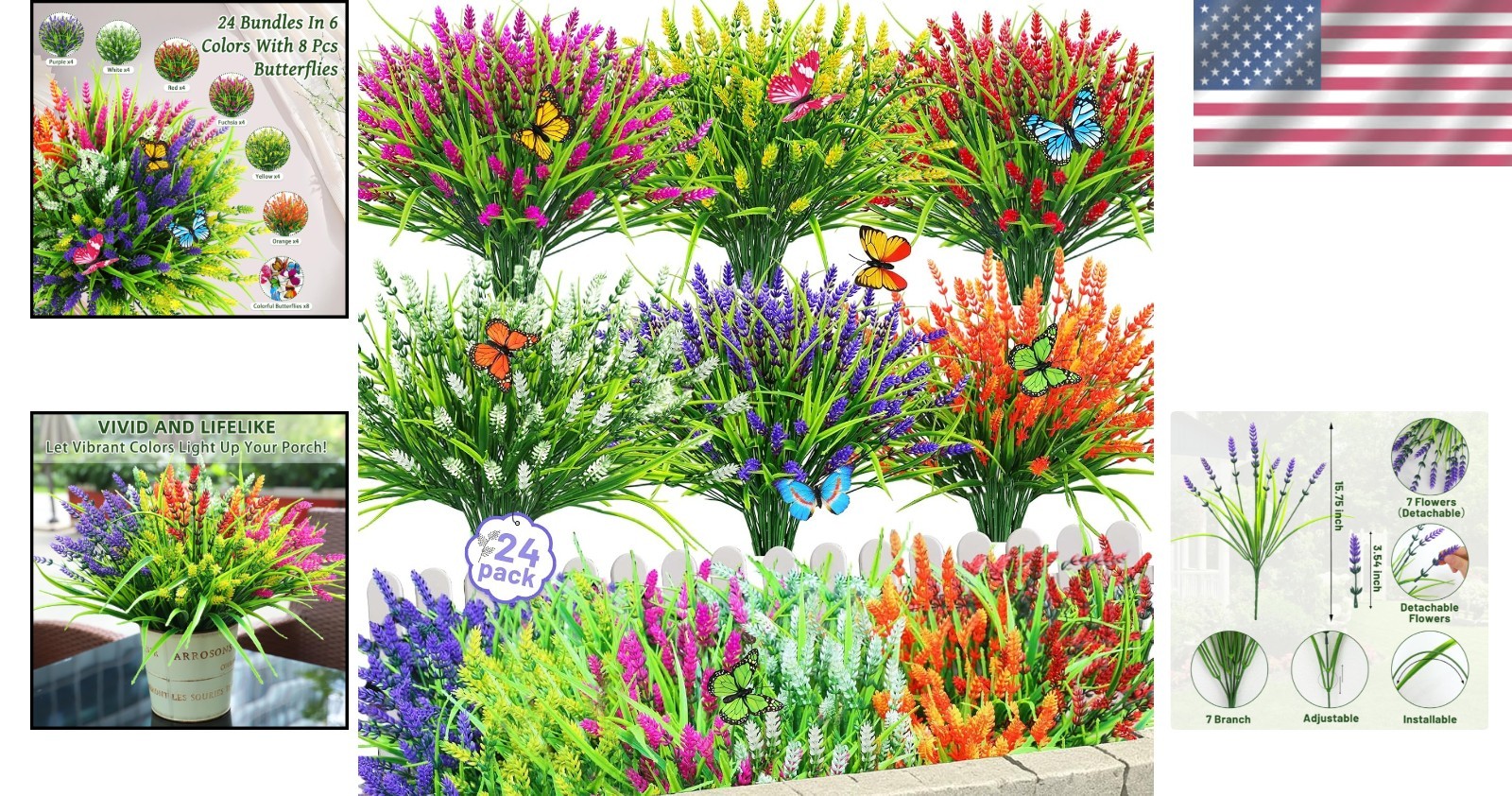 Low Maintenance Lavender Flowers with Butterflies – Perfect for -Round Decor