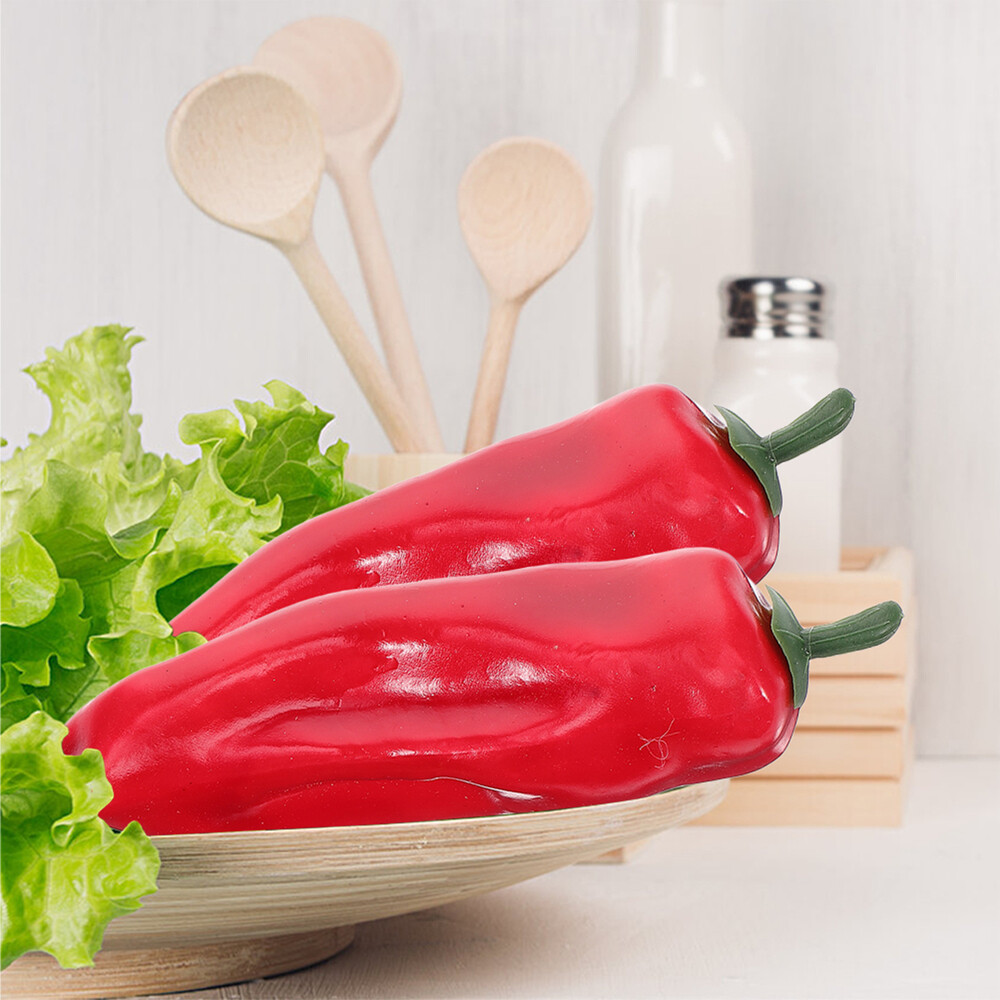 3PCS Red Lifelike Artificial Peppers Simulation Chili