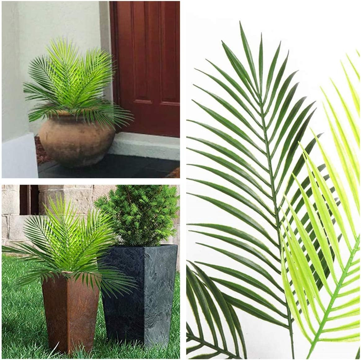 Artificial Palm Plants, Plastic Tropical Palm Tree Shrubs Fake Greenery Decor fo