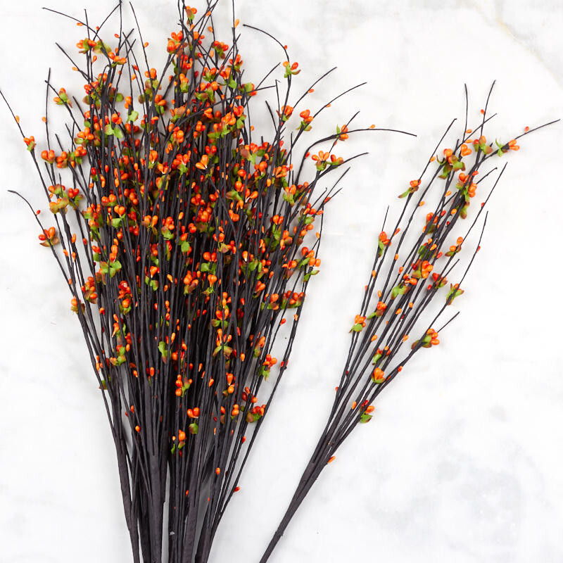 Package of 12 Orange Artificial Berry and Twig 19″ Sprays
