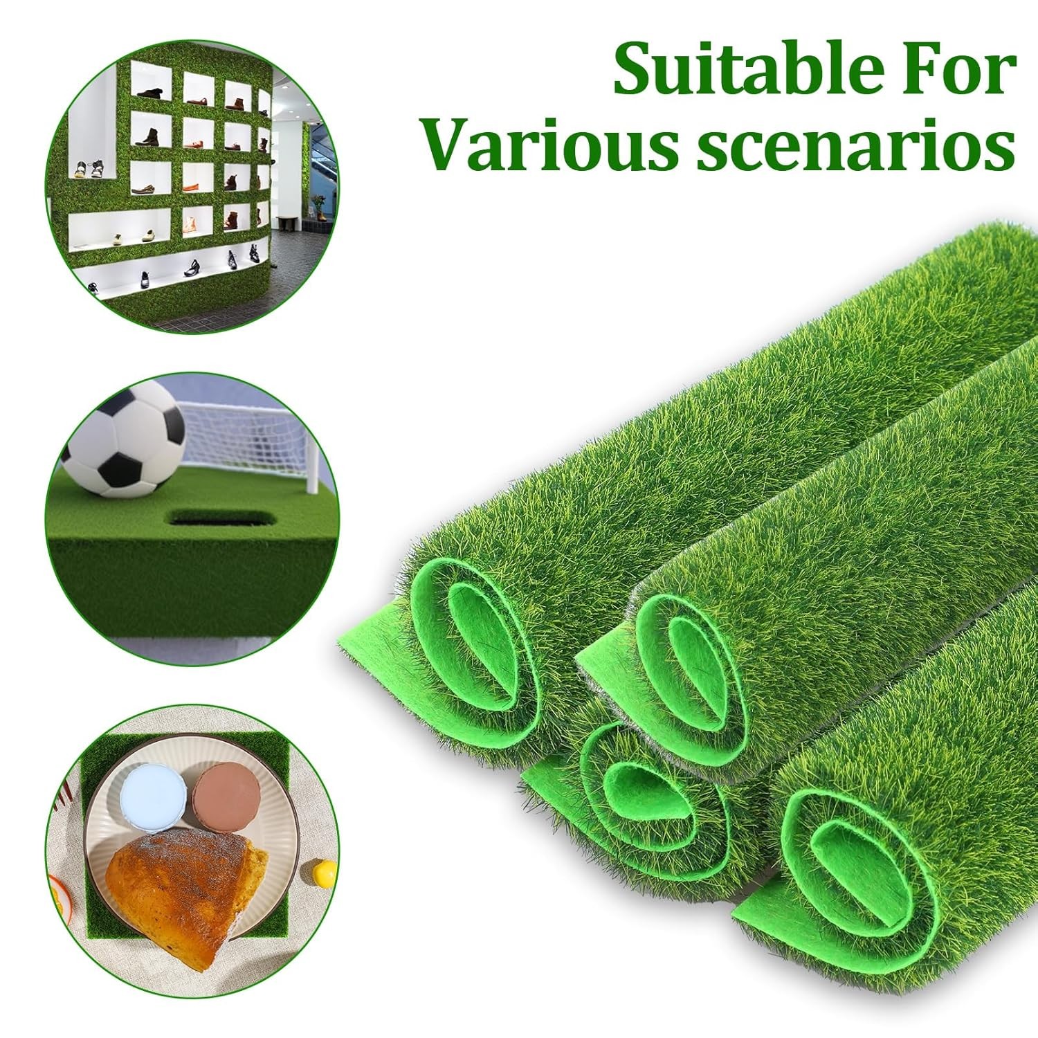 4 Pcs Fake Grass Artificial Moss Fairy Garden Miniature Craft 6×6 Inch