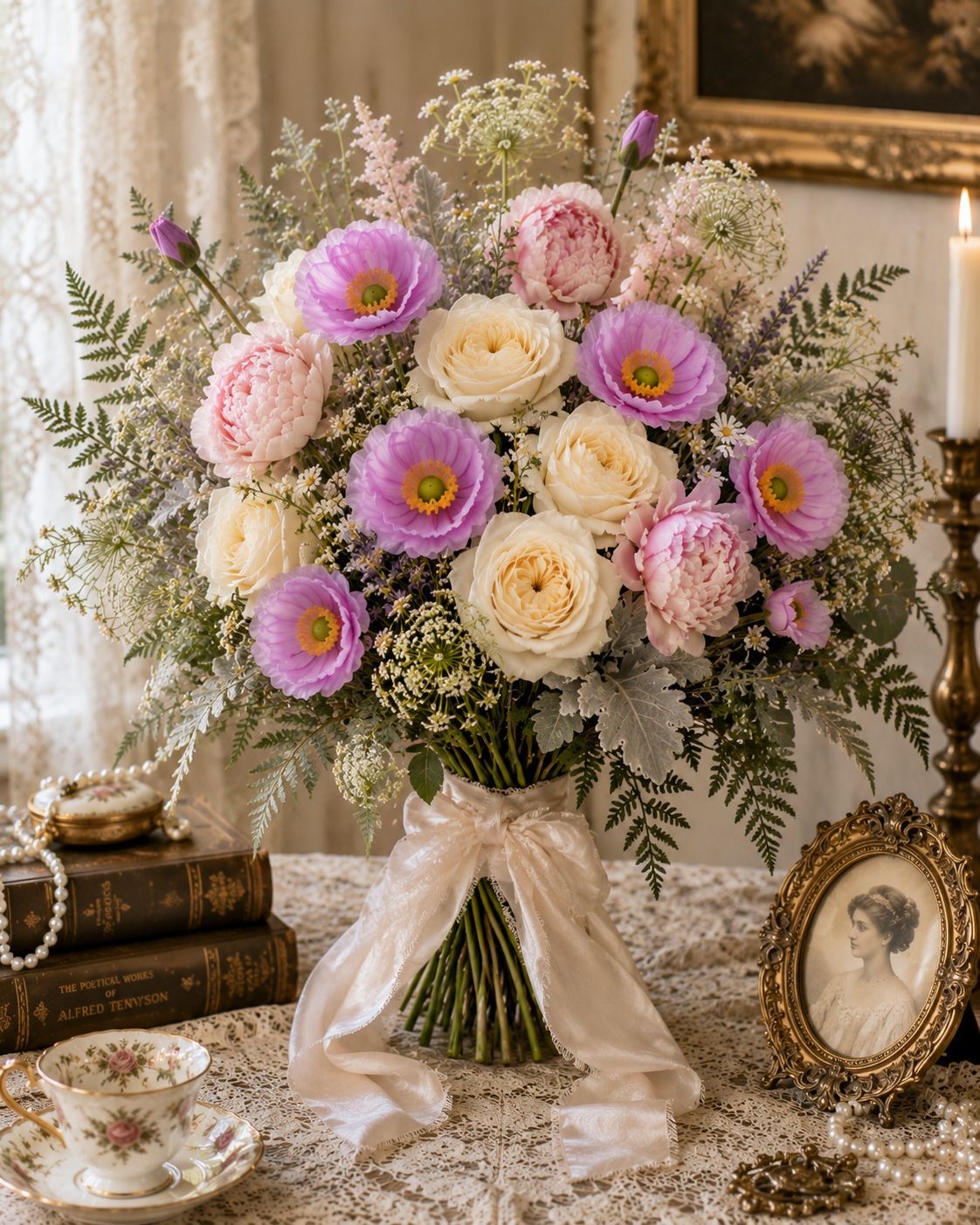 Lavender Poppy Stems Faux Poppy Flowers Artificial Wildflower Spray Cottagecore