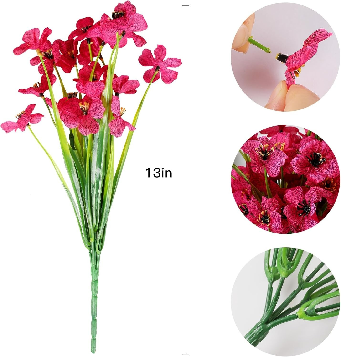 Vibrant 20 Bundle Faux Flowers – UV Resistant, No Fade Beauty for Any Occasion