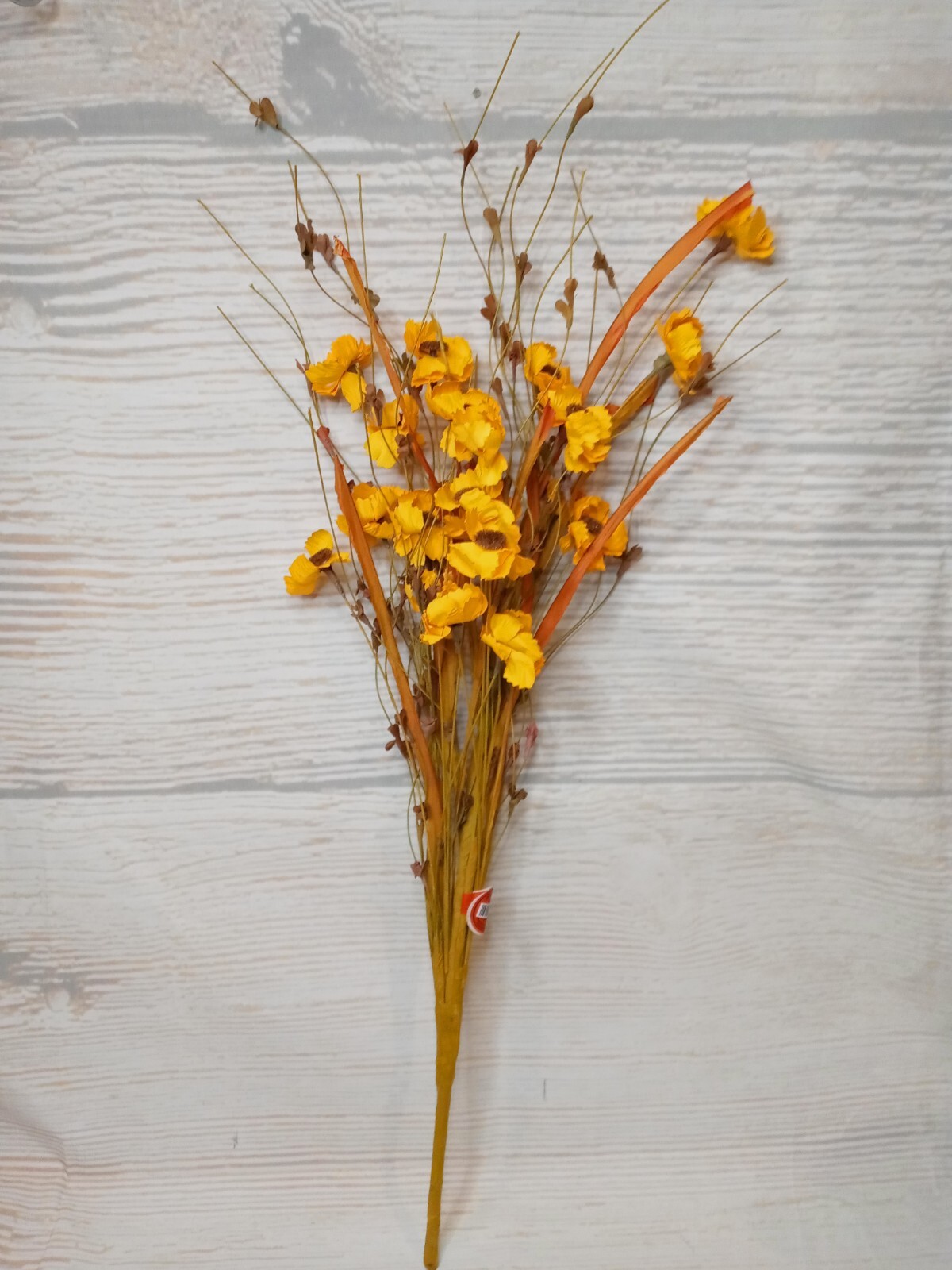 ~New! Yellow Wildflower Bush Artificial Flower Pick Decor Crafts Wreath Floral ~