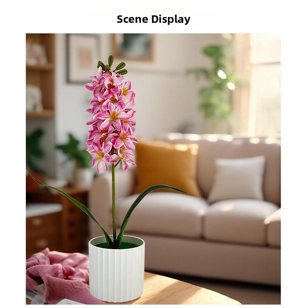 Hyacinth Floral Decor in Pot for Table Centerpiece For Home Office Use