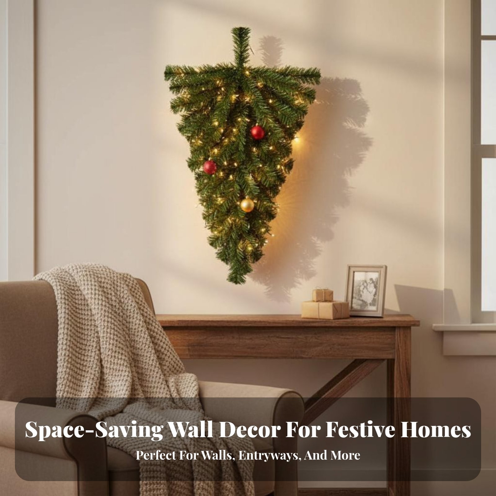 Winter Christmas Teardrop Swag Wall Hanging for Backdrop