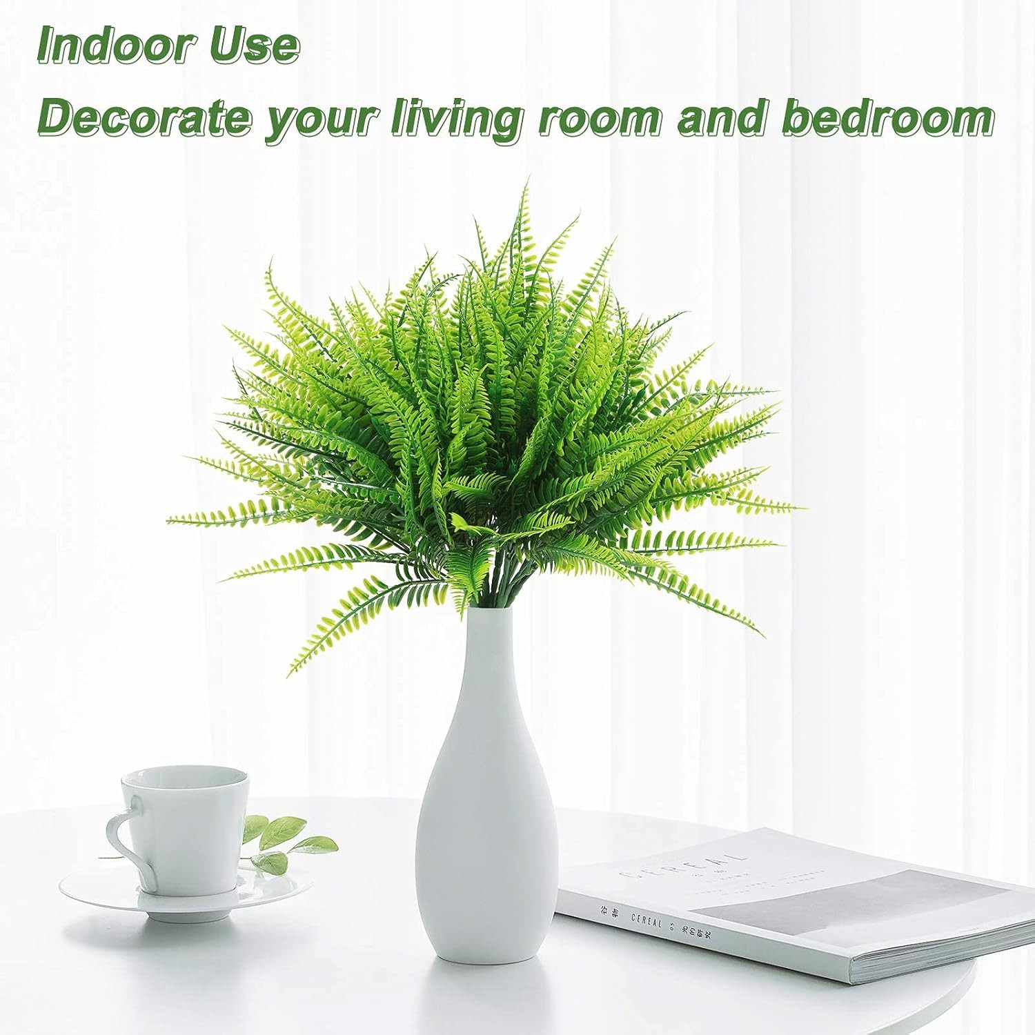 8 Pcs Fake Fern Outdoors – Ferns Artificial Plants for Outdoor Ferns Lifelike Bo