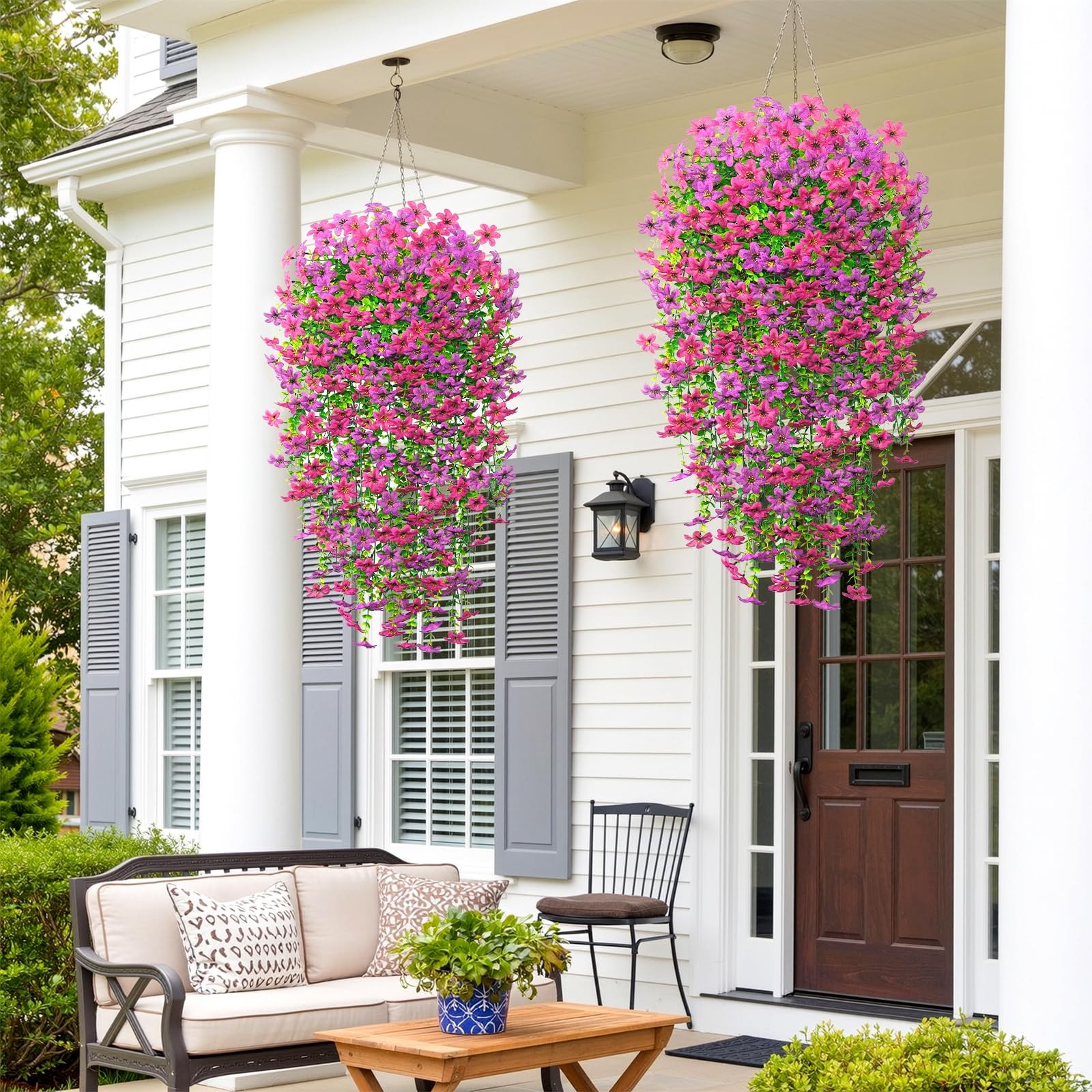 4PCS Artificial Hanging Flowers Faux Silk Daisy Hanging Flower Vines Outdoor …