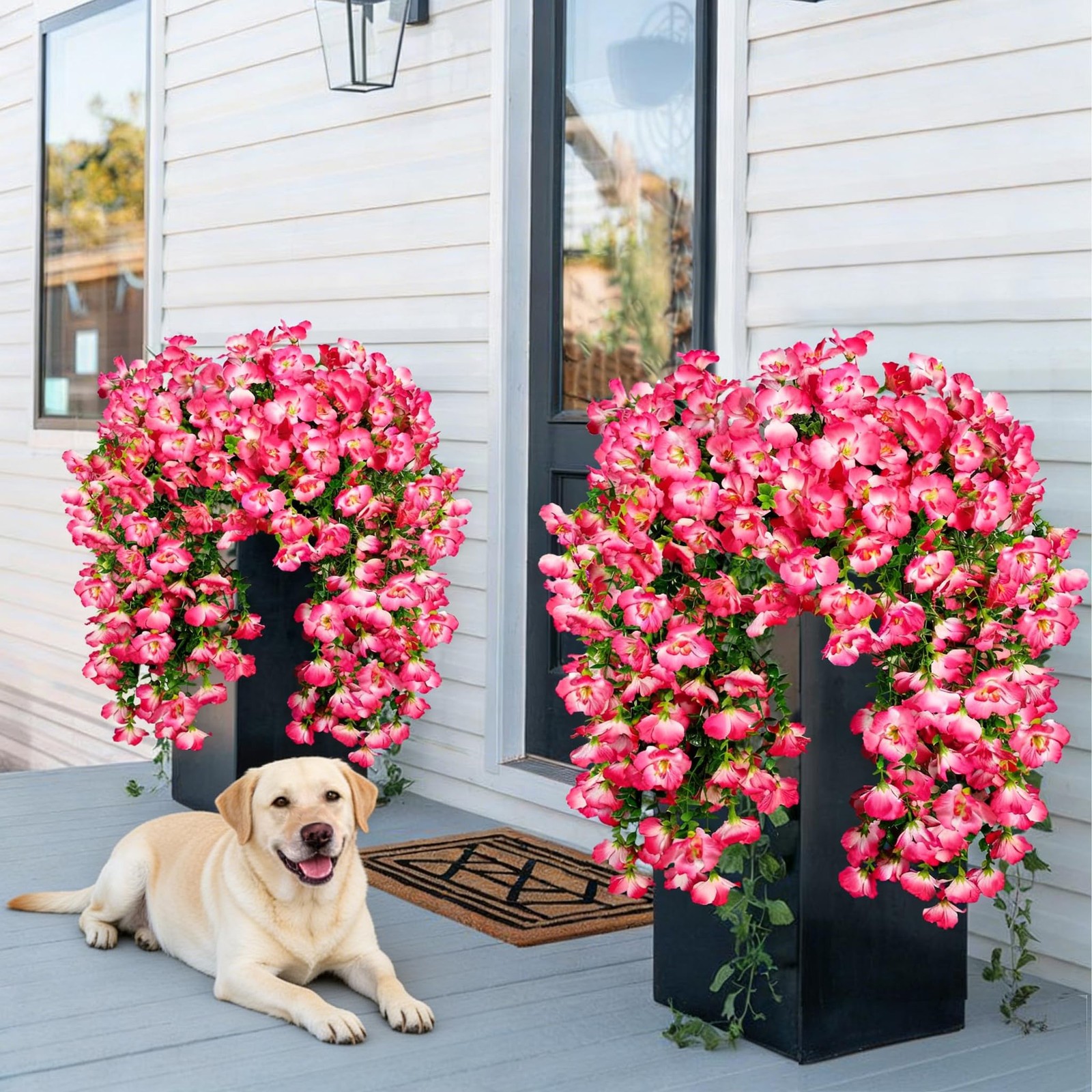 Artificial Hanging Flowers for Outdoors Decor, Fake Silk Hibiscus Long Traili…