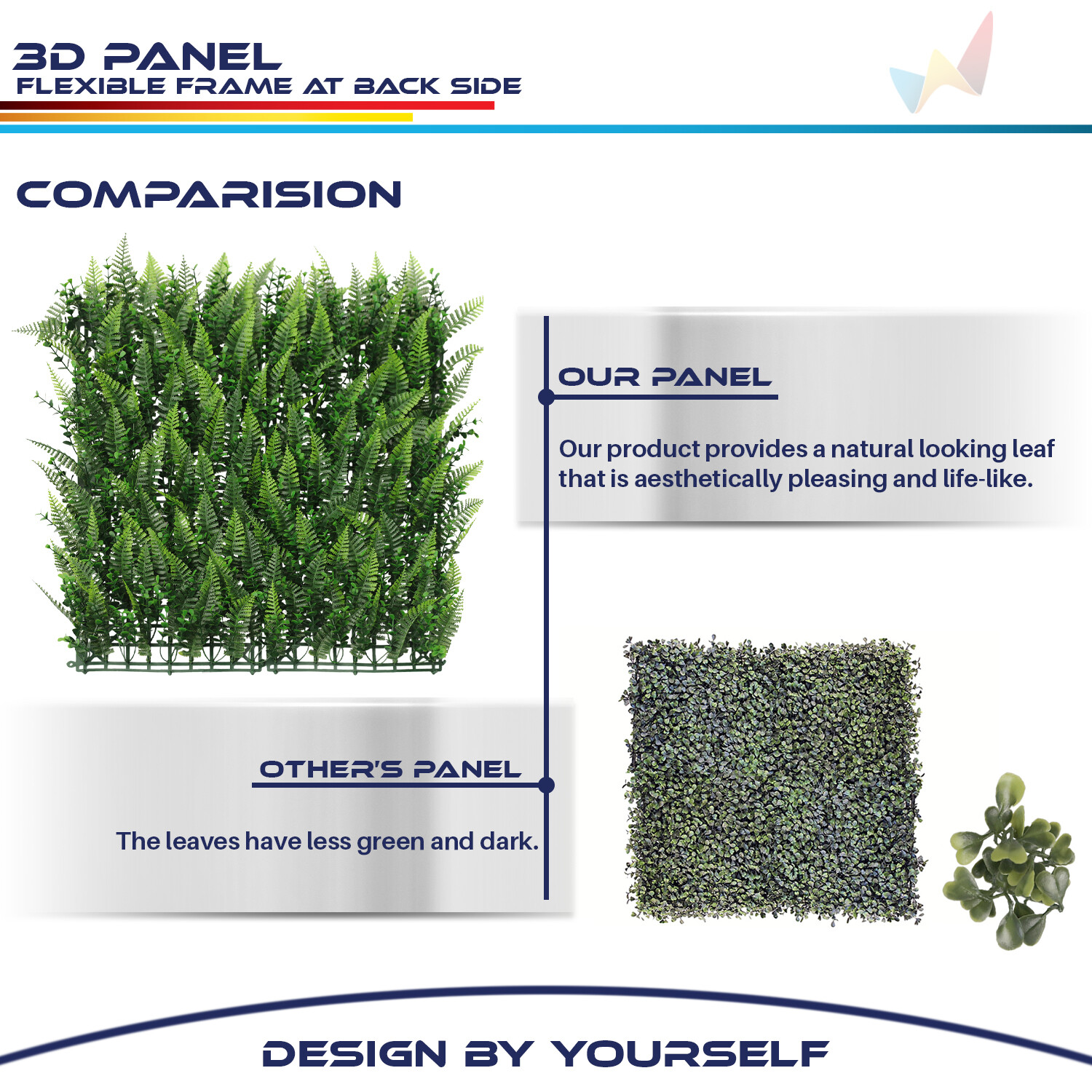 20″x20″ Artificial Faux 3D Mix Leaves Privacy Fence Screen Decor Mats Hedge #10