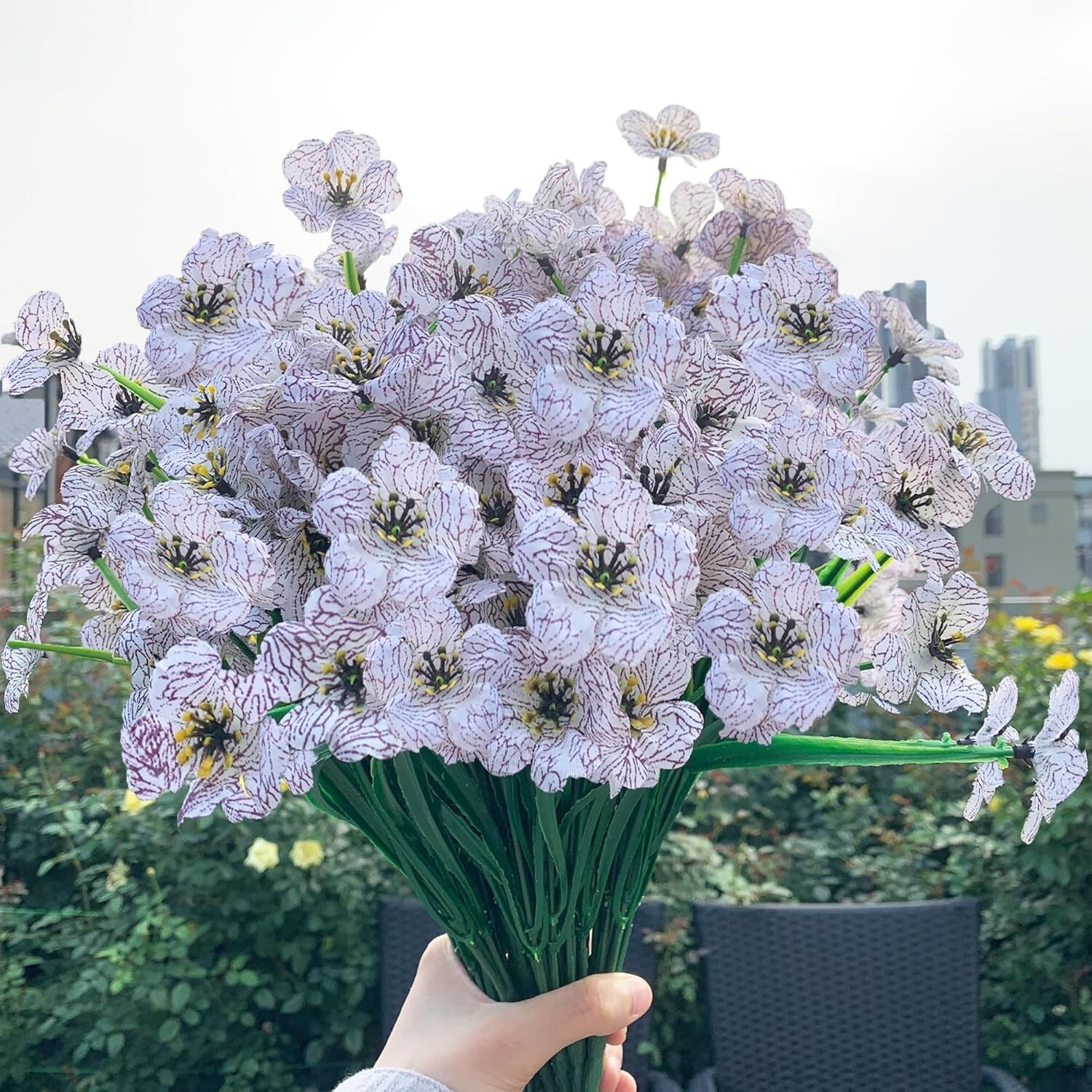 Realistic Faux Silk Flowers – 20 Bundles for -Round Indoor & Outdoor Delight