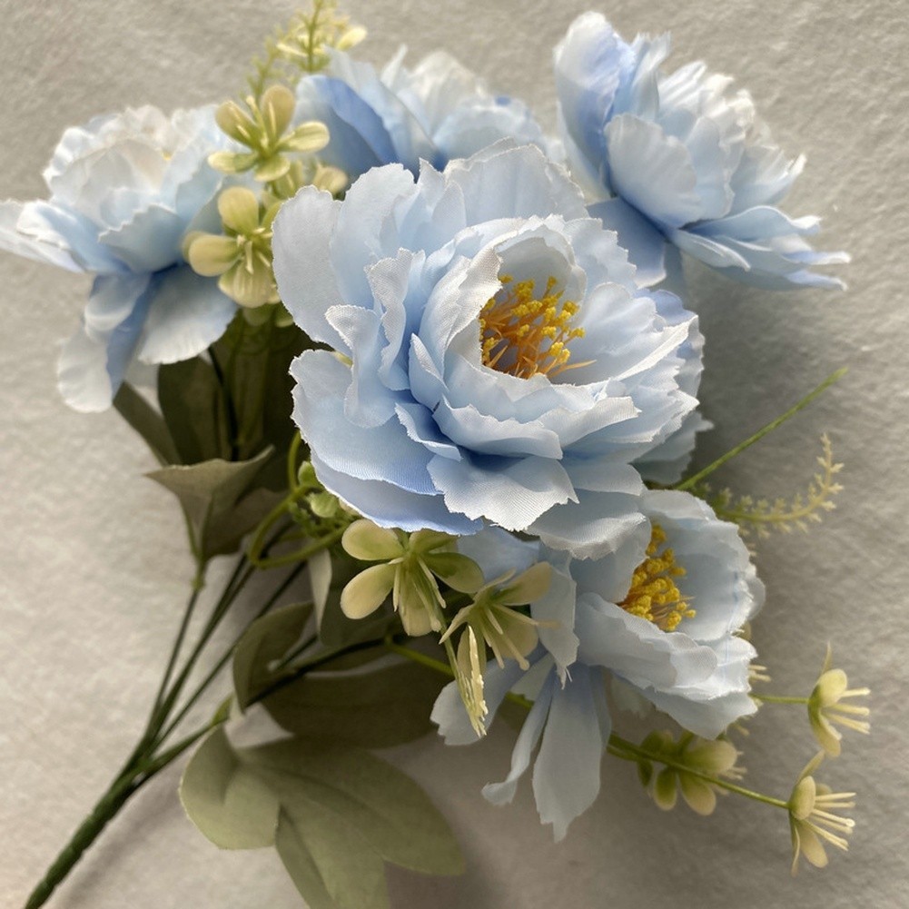 Artificial Peony Bouquet 6 Blooms 30cm Height for Home Office Event Decor