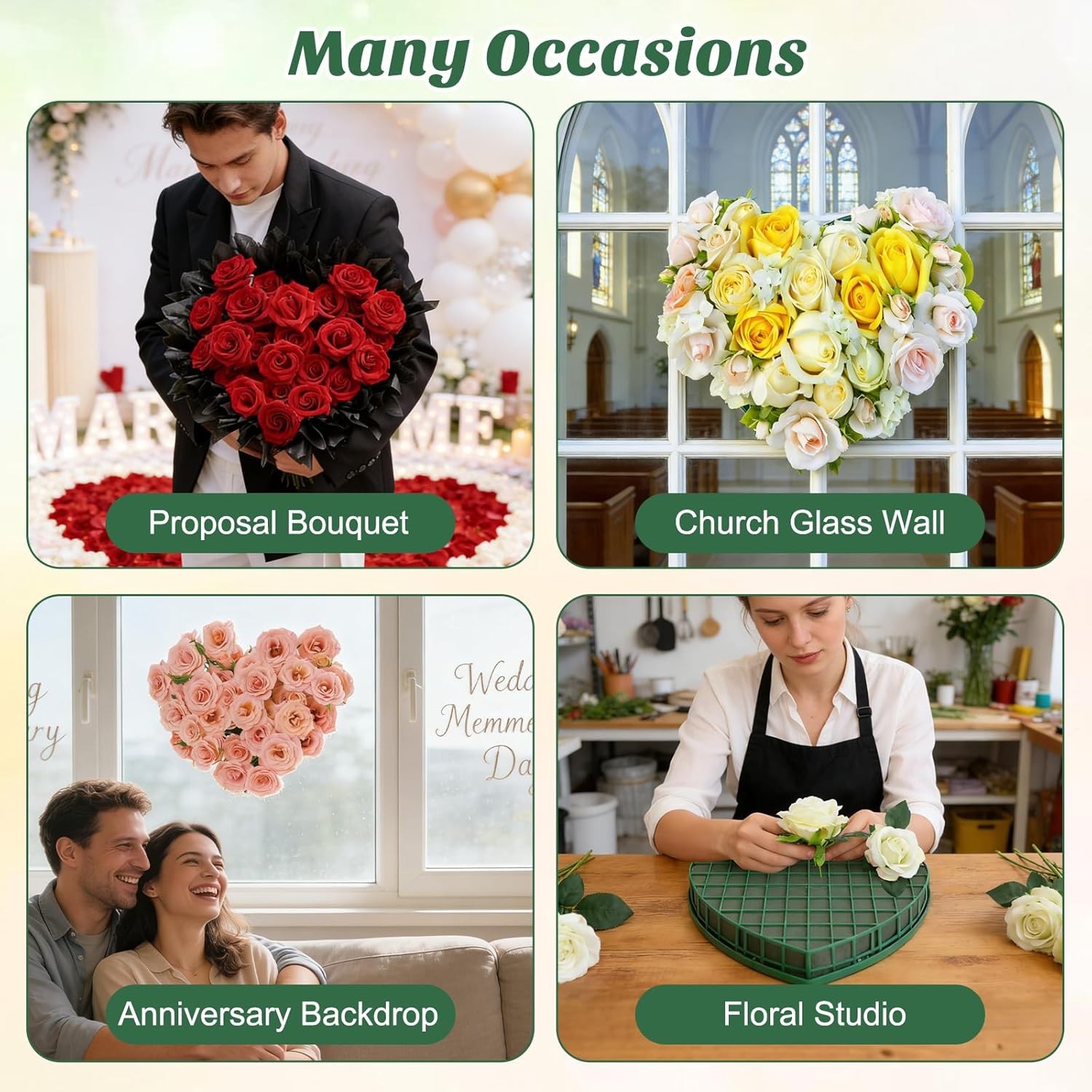 Floral Foam Hearts Heart Shaped Floral Foam Cage W/ 5 Suction Cups Base