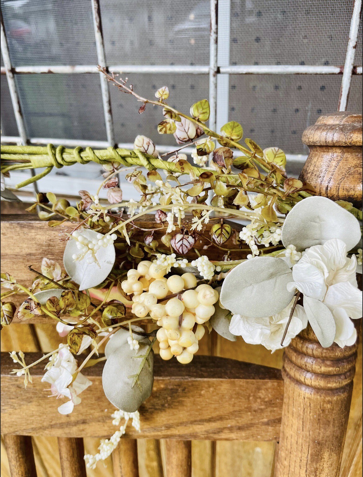 Mixed Cream Fall Farmhouse Floral Garland NEW 40”