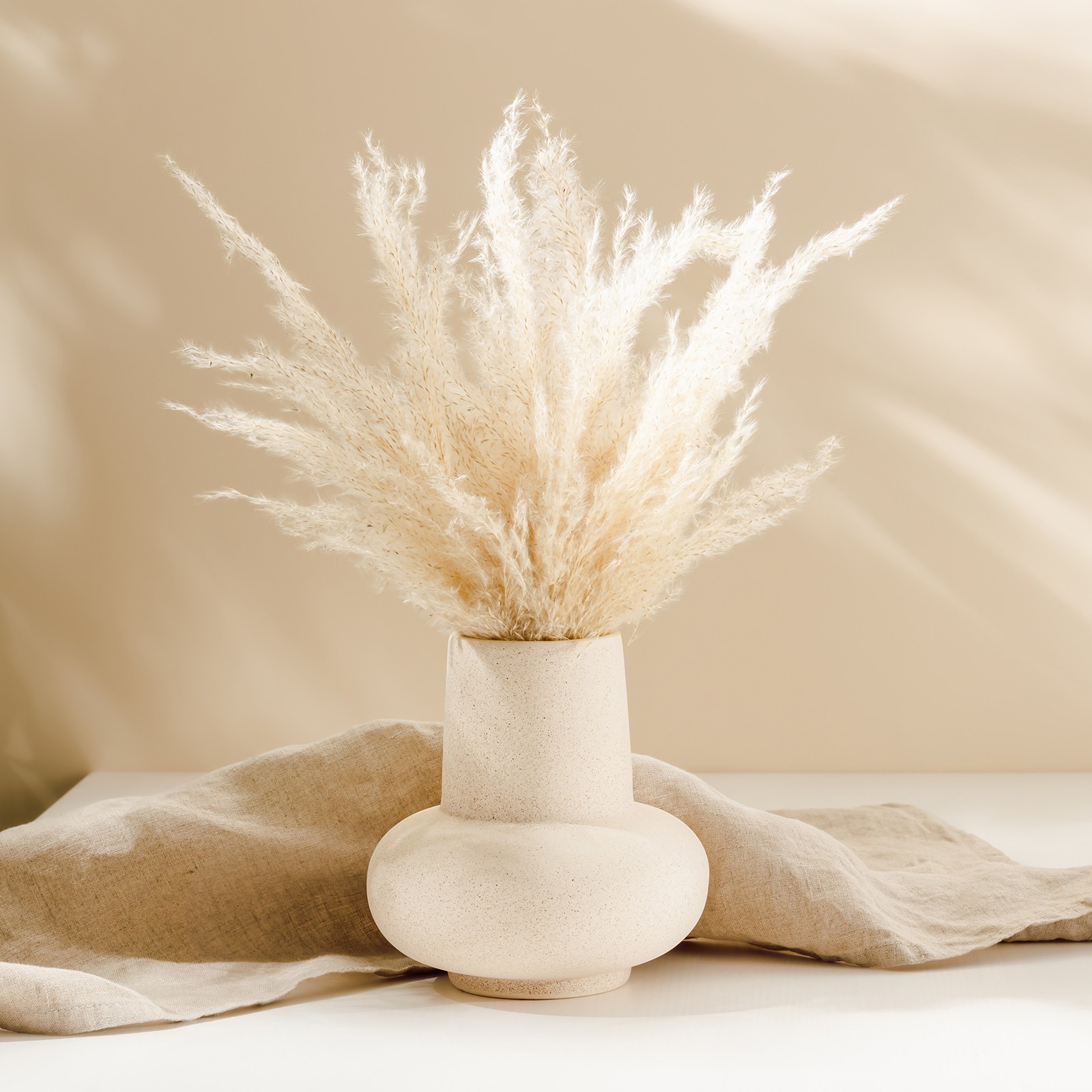 2pcs Faux Pampas Grass 17 Inch 10 Stem Artificial Grass for Decor, Light Purple