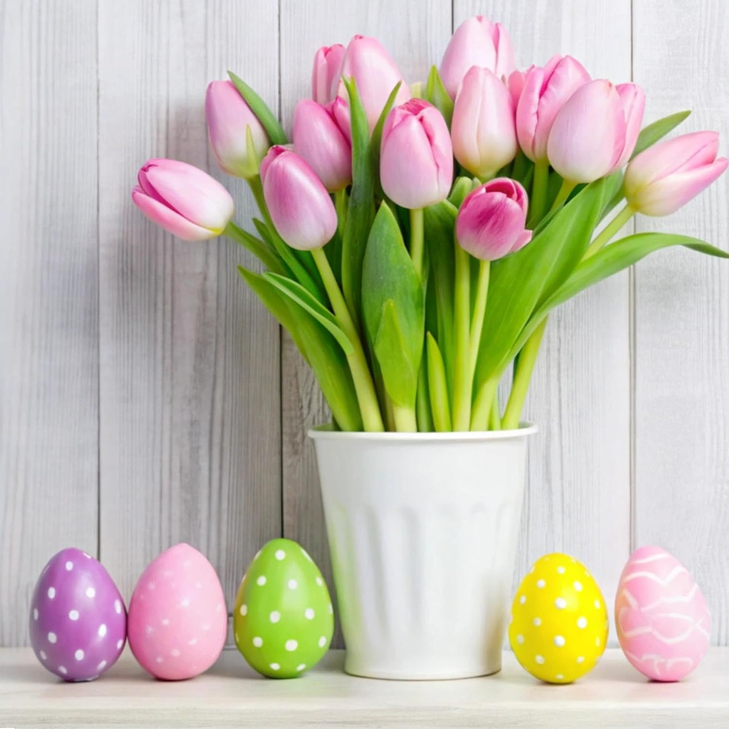 30 Pcs Fake Tulips Artificial Flowers Real Touch PU Faux Flowers Tulip Stems for