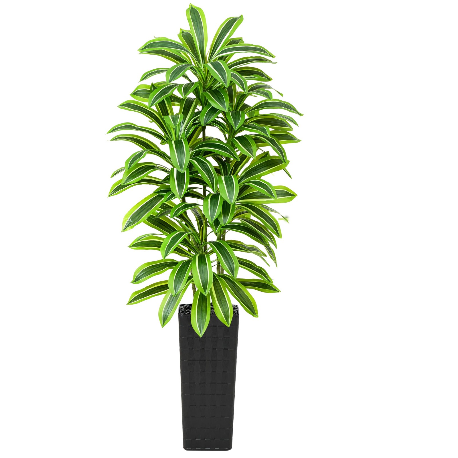 Artificial Dracaena Tree：7FT Faux Silk Tropical Yucca Floor Trees Realistic F…