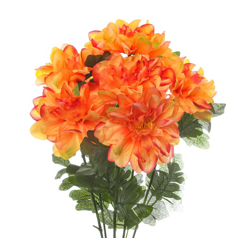 Lot of 2 Artificial Moonfire Dahlia Fall 20″ Floral Bushes