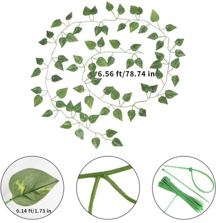 20 Strands 132Ft Artificial Faux Ivy Vine Leaves Greenery Garland Hanging Plants