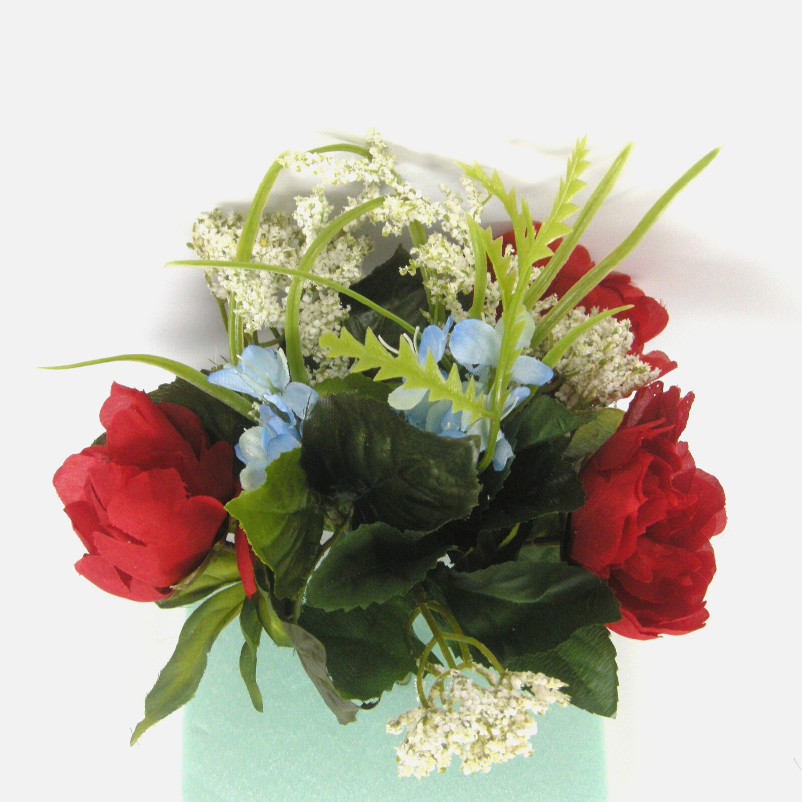 Silk Flower Lot of 17 Bushes 12″ Patriotic Red White Blue Florist Quality