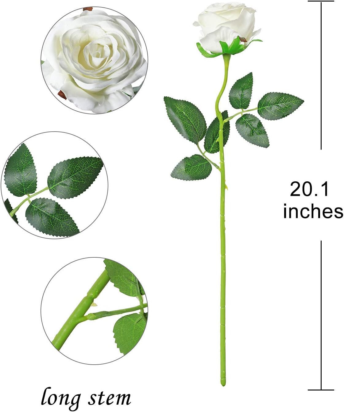 Veryhome Artificial Flowers Silk Roses Fake Bridal Wedding Bouquet for Home Gard