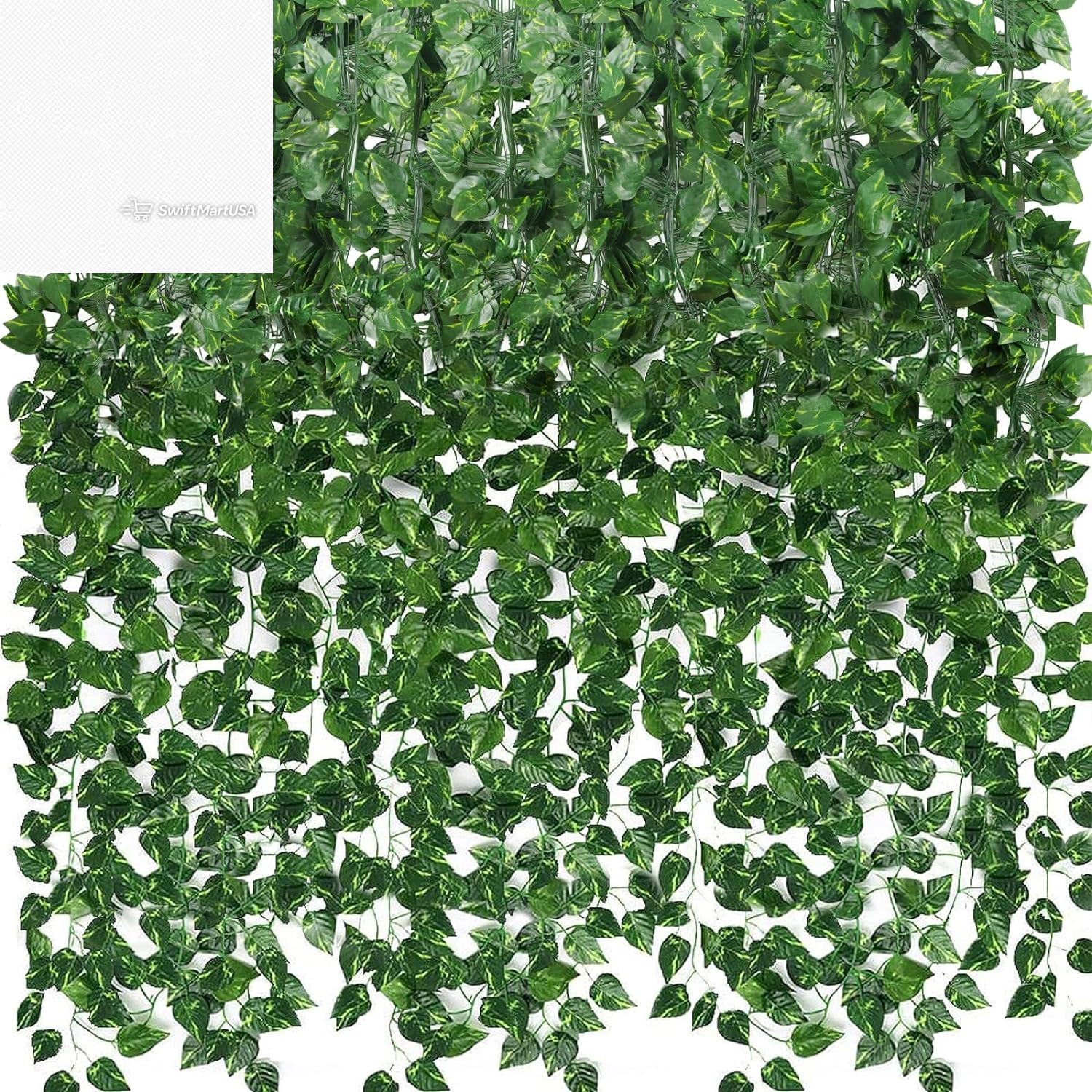 24 Pack Fake Vines 168Ft Artificial Ivy Garland Greenery Room Bedroom Wall Decor