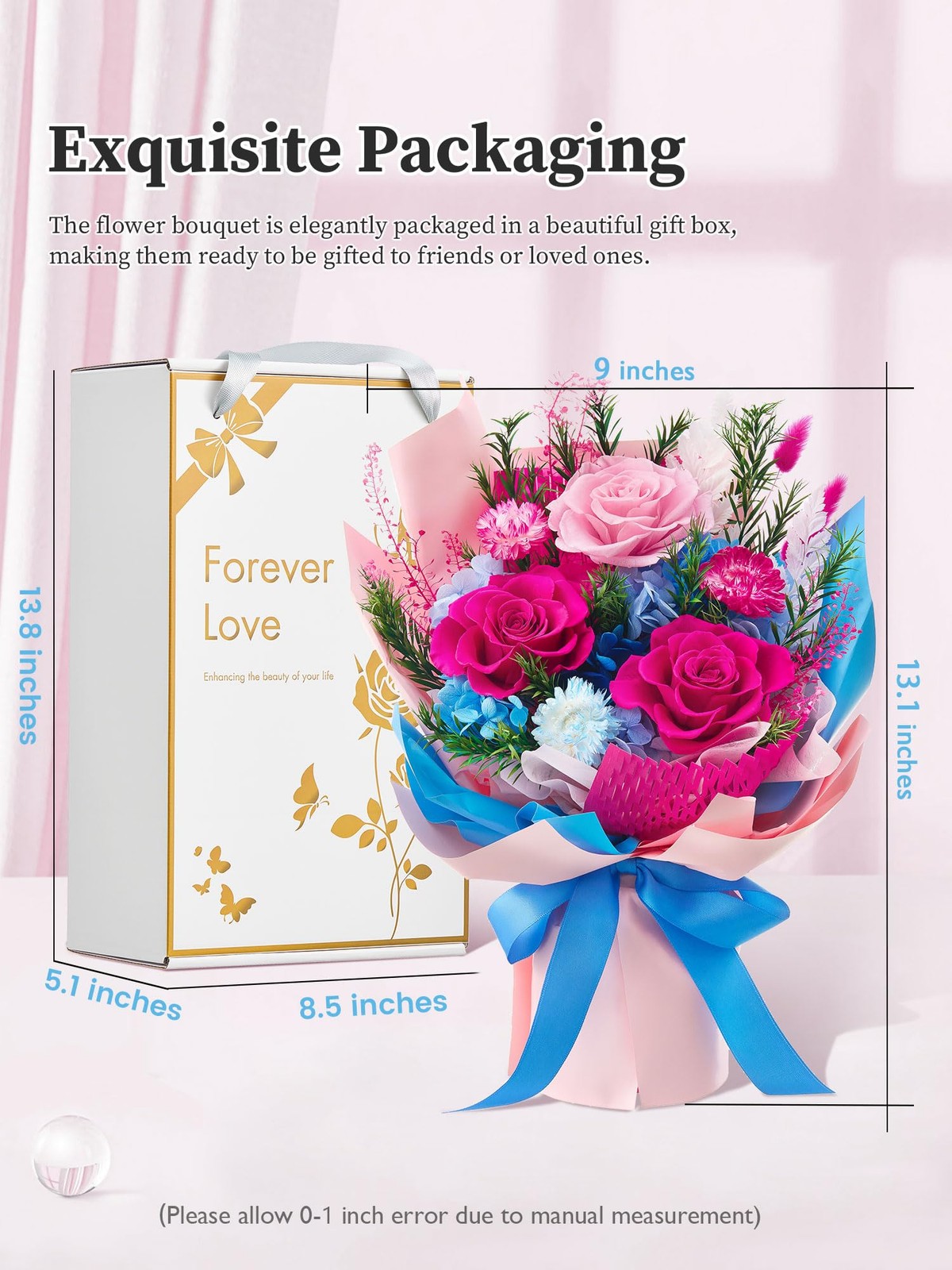 Preserved Flowers Bouquet, Forever Flowers for Delivery, Mothers Day Long-Las…