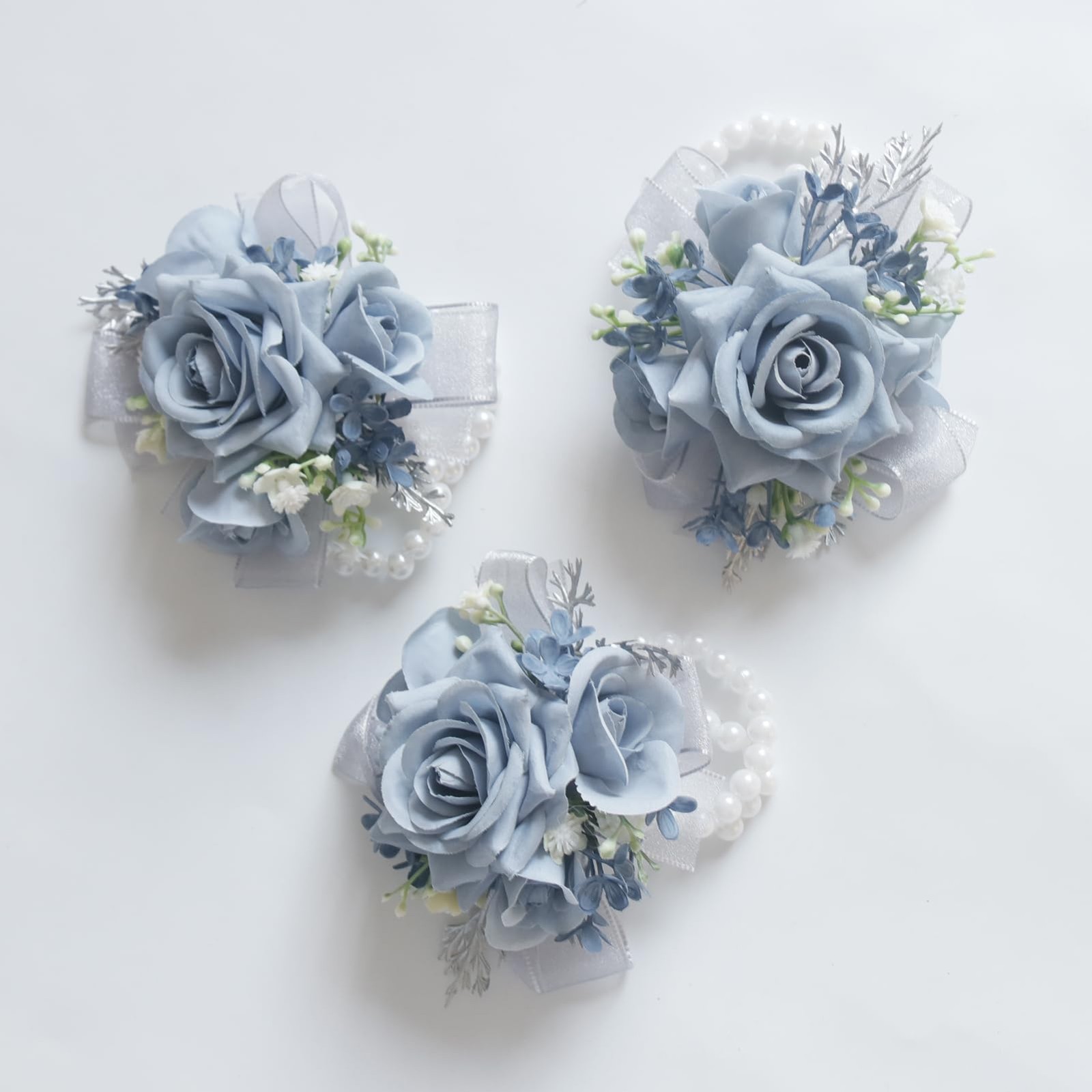 Wrist Corsage and Boutonniere Set Artificial Rose Flowers Accessories for Gro…