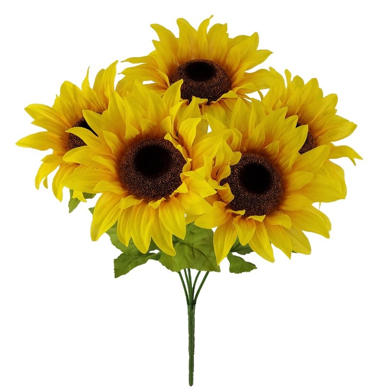 Artificial Sunflower Bush 19in Faux Flowers Indoor Decoration Centerpiece New