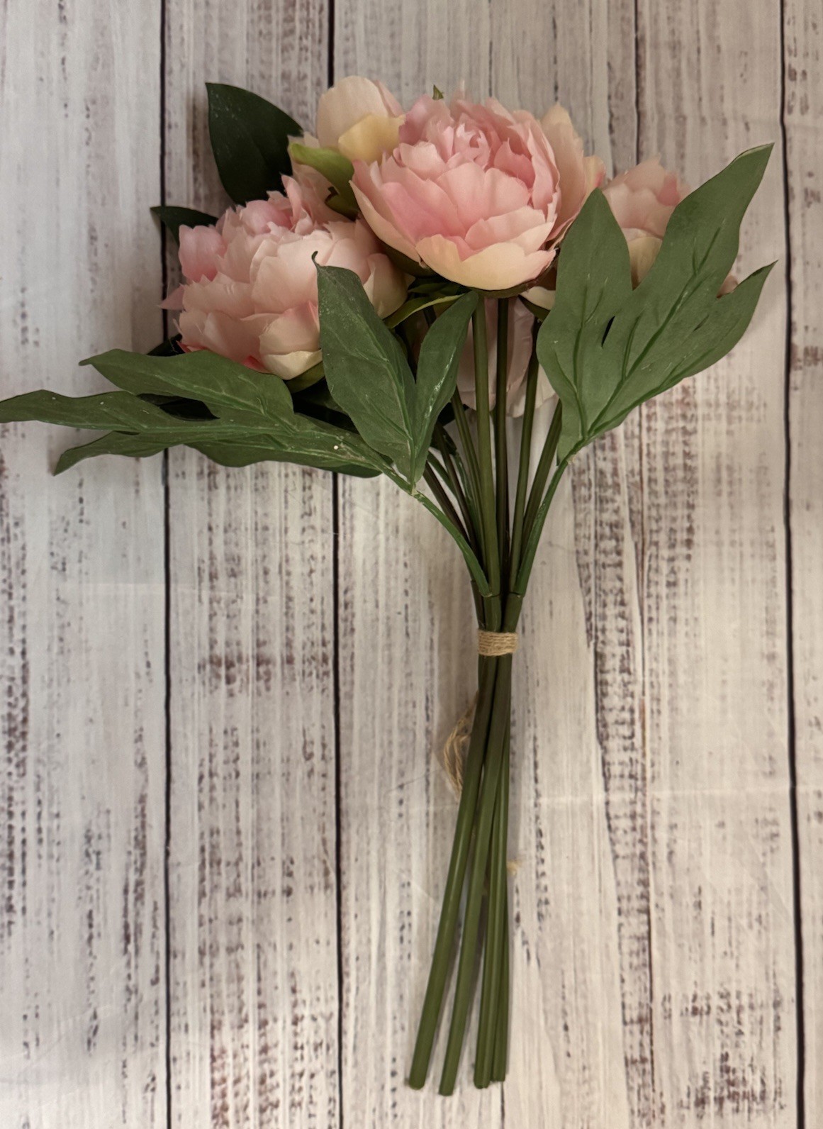 Pottery Barn Faux Pink Peony Bundle Artificial Flowers 3 Stems 16”